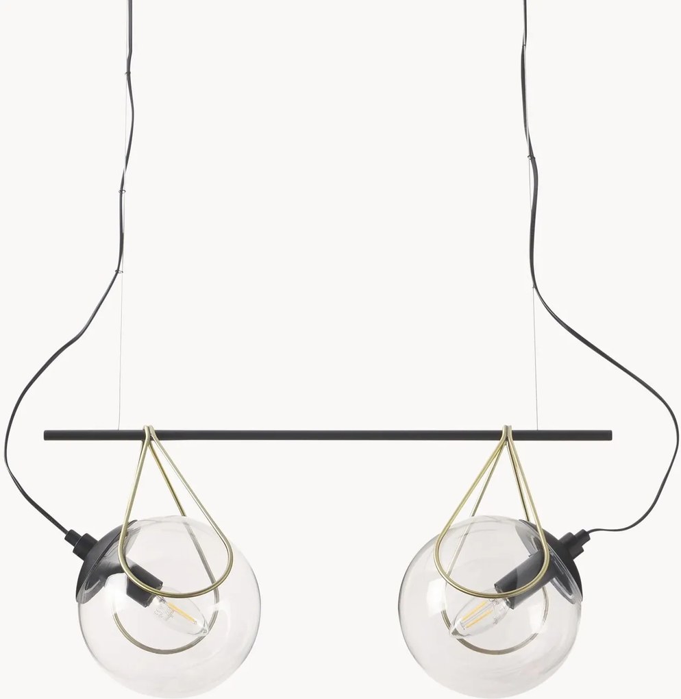 Függő Lámpa 2 Üveg Gömb Dupla Modern