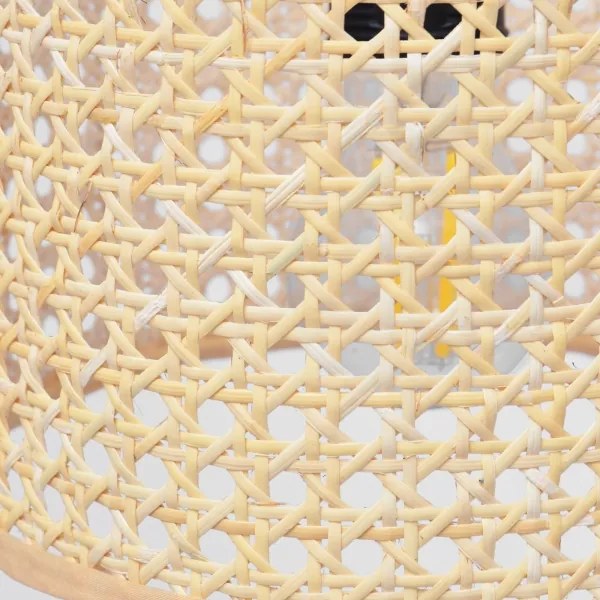 Csillár zsinóron ALBA 1xE27/15W/230V á. 45 cm rattan/fekete