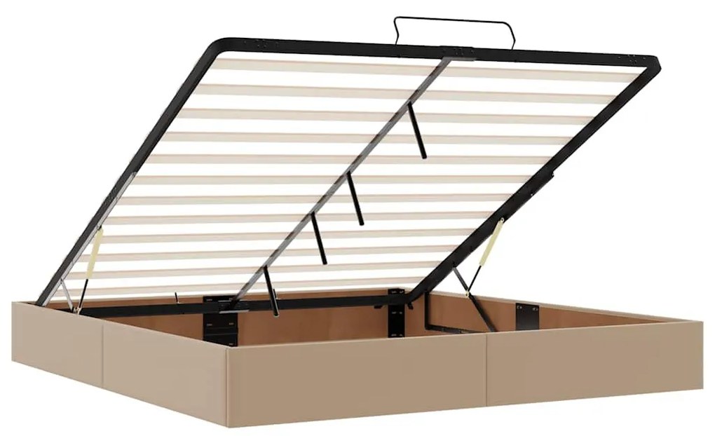 Ottomán ágykeret matrac nélkül cappucino 180x200 cm műbőr