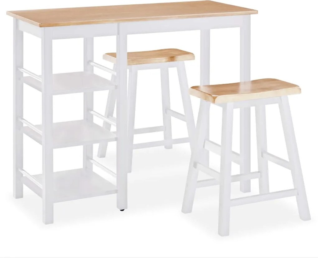 vidaXL 3 részes fehér MDF bárgarnitúra