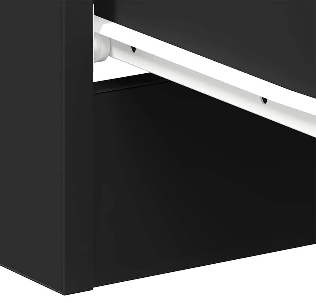 2 db fekete szerelt fa éjjeliszekrény 38 x 35 x 56 cm