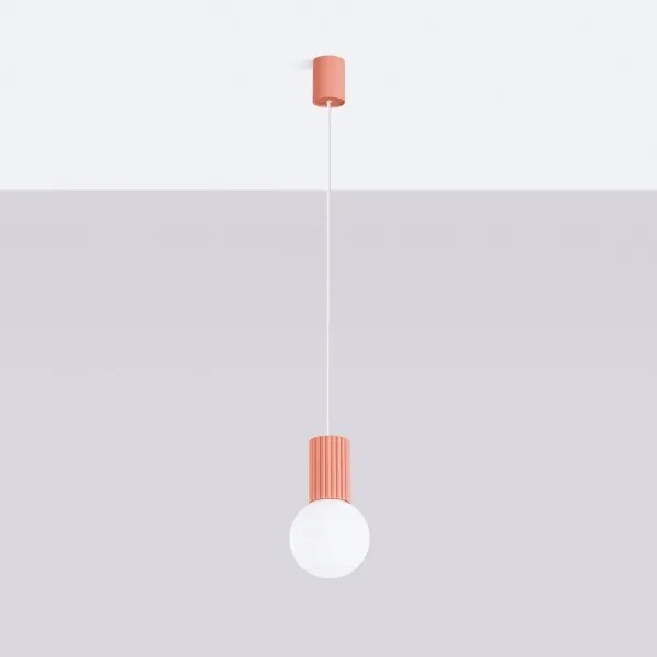 Sollux SL.1754 - Csillár zsinóron HALO 1xG9/8W/230V átm. 12 cm rózsaszín