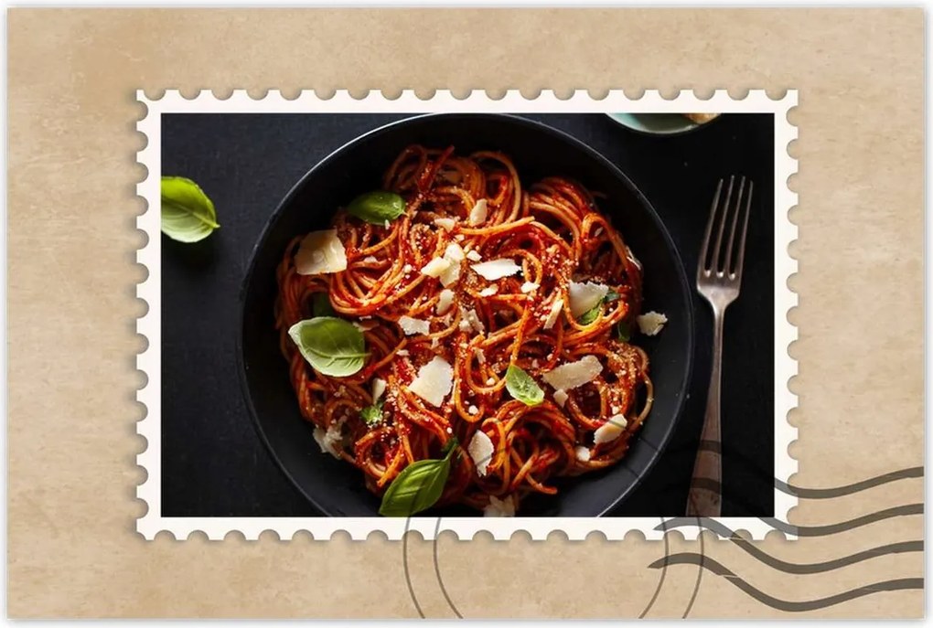 Poszterek 60x40 Spagetti Sajt Bazsalikom