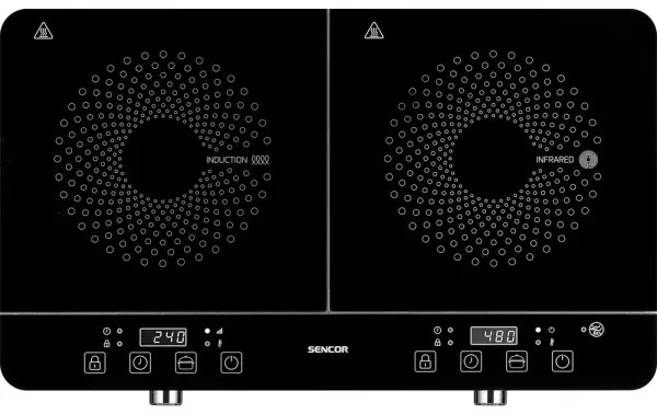 Sencor - Kétzónás indukciós tűzhely LCD kijelzővel 3400W/230V