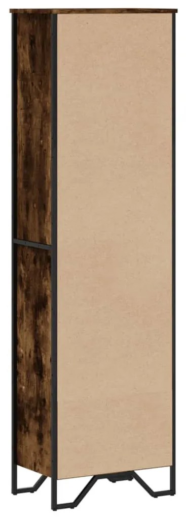 füstös tölgy színű szerelt fa könyvespolc 50 x 31 x 169 cm