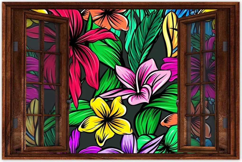 Poszter 60x40 Trópusi hibiszkusz levél