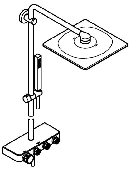 GROHE 26508000 - EUPHORIA SMARTCONTROL 310 CUBE zuhanyrendszer, magasfényű króm