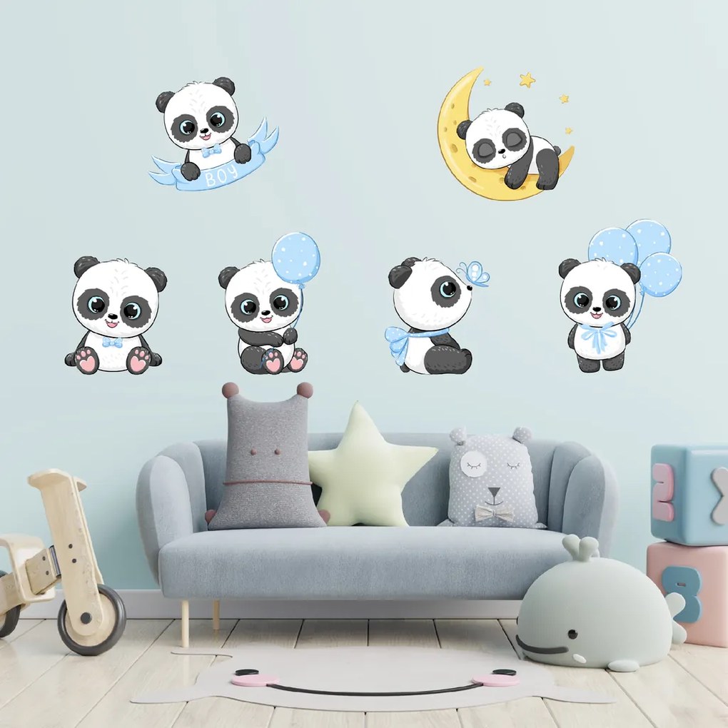 PIPPER. Falmatrica "Panda - fiú" Anyag: Textil matrica