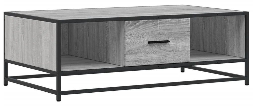 Szürke sonoma szerelt fa és fém dohányzóasztal 100 x 57 x 35 cm