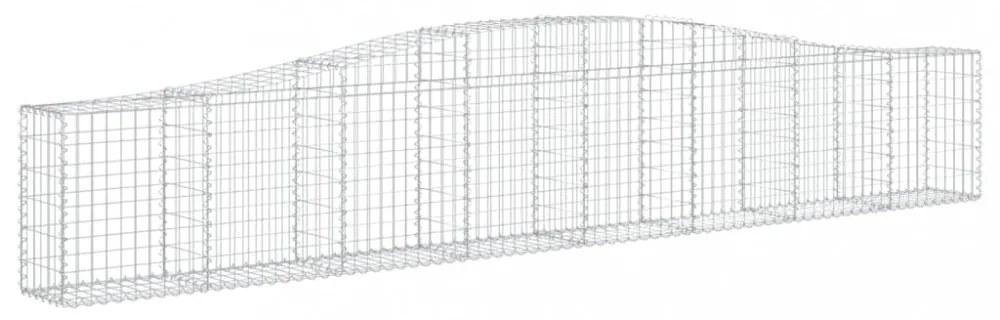 vidaXL 4 db íves horganyzott vas gabion kosár 400x30x60/80 cm