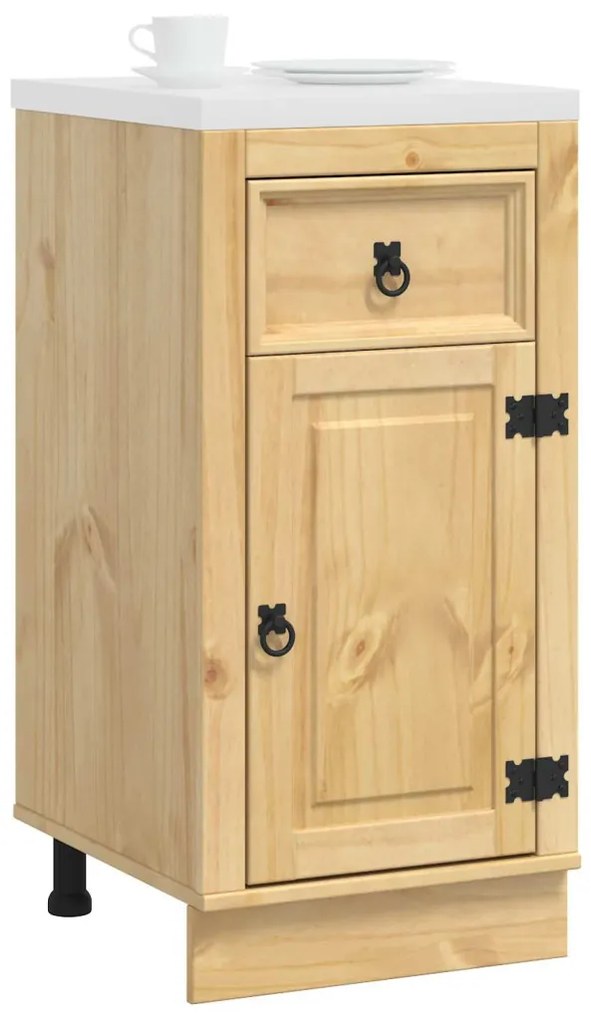Cabinet fiókkal polcokkal Méz 40 x 46 x 81,5 cm Tömör fenyőfa