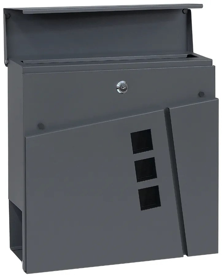 Postaláda BK 932 II, csővel és ablakokkal, antracit