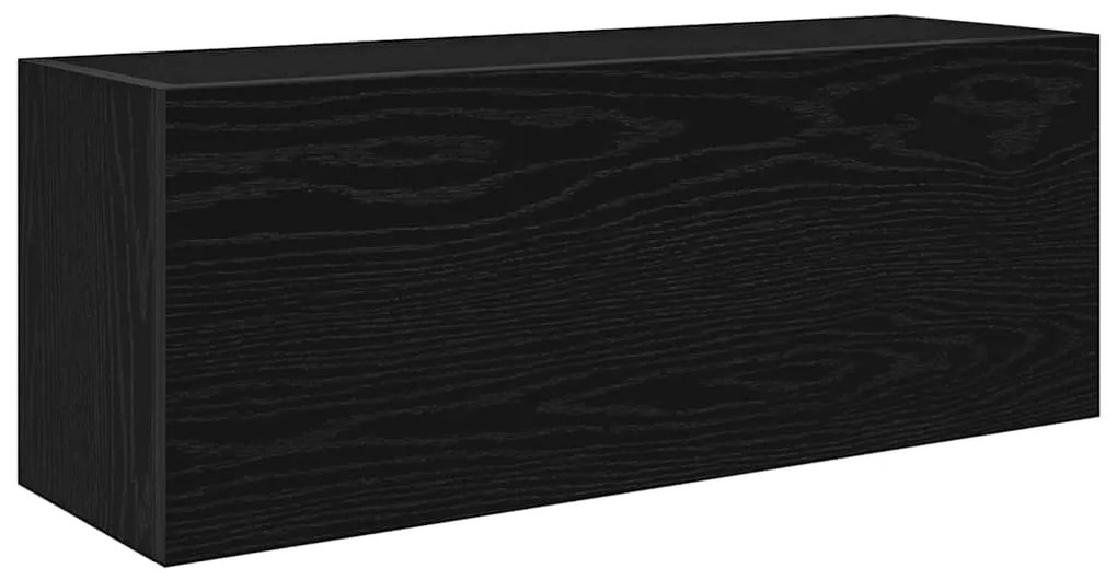 fekete szerelt fa fali fürdőszobaszekrény 80x25x30 cm