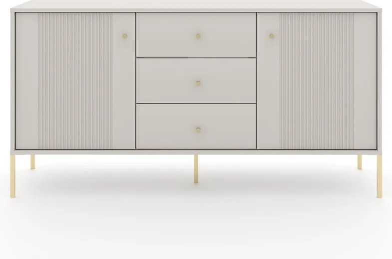 Komód 2 ajtóval és 3 fiókkal kasmír színben arany fogantyúkkal – ISEO IS03