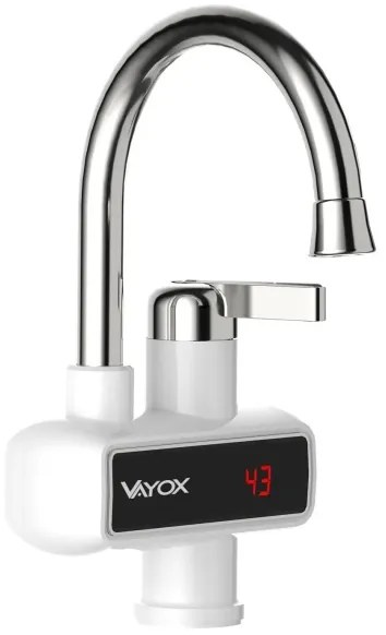 Átfolyós vízmelegítő LED kijelzővel 3000W/230V IPX4 fehér