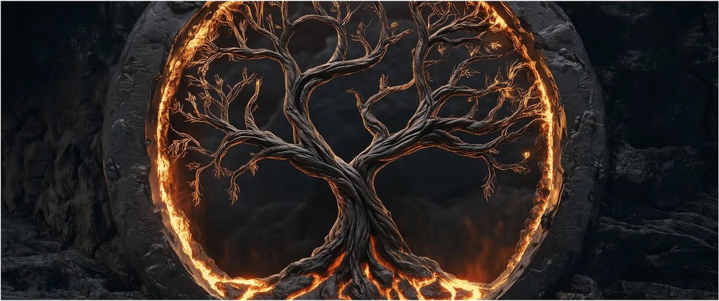 Kép – Életfa lávában I. (120x50 cm)