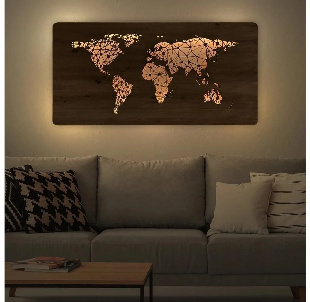 Li-Go 4457/A/4 - LED fali dekoráció LED/10W/5V 30000 mAh 120x60 cm tölgy