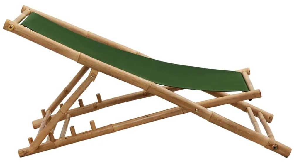 Zöld bambusz és vászon nyugágy