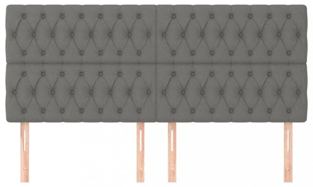 4 db sötétszürke szövet fejtámla 100x7x78/88 cm