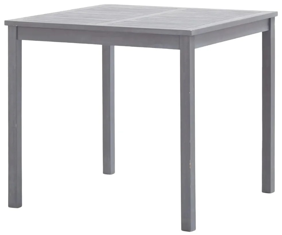 vidaXL szürke tömör akácfa kerti asztal 80 x 80 x 74 cm