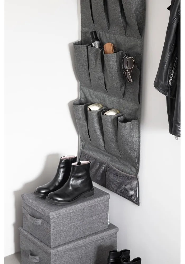 Szürke fedeles textil tárolódoboz 45x34x25 cm Soft Storage – Bigso