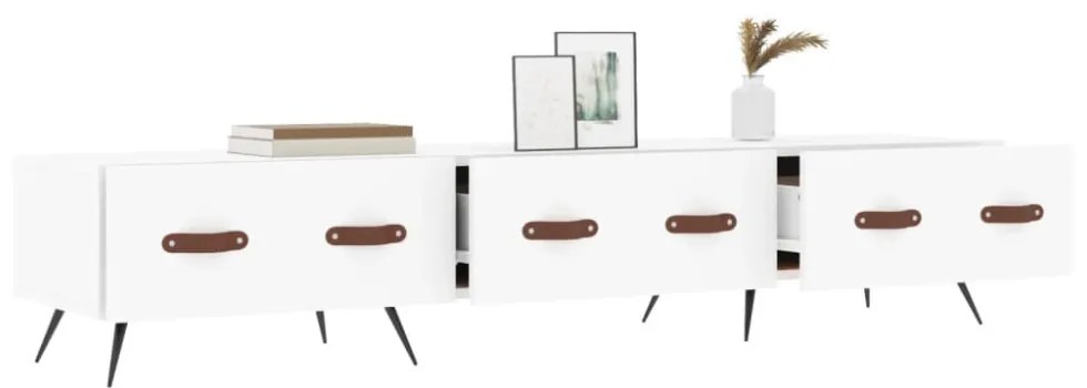 fehér szerelt fa TV-szekrény 150 x 35 x 55 cm