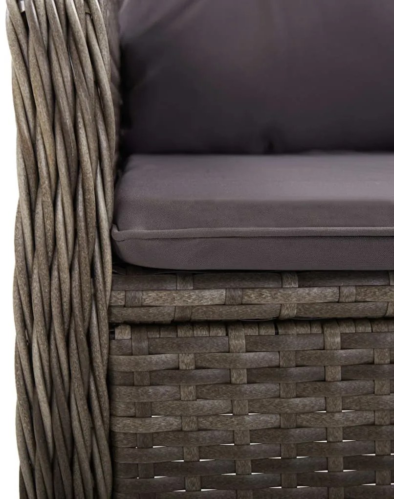 3 részes szürke polyrattan kerti bisztrószett