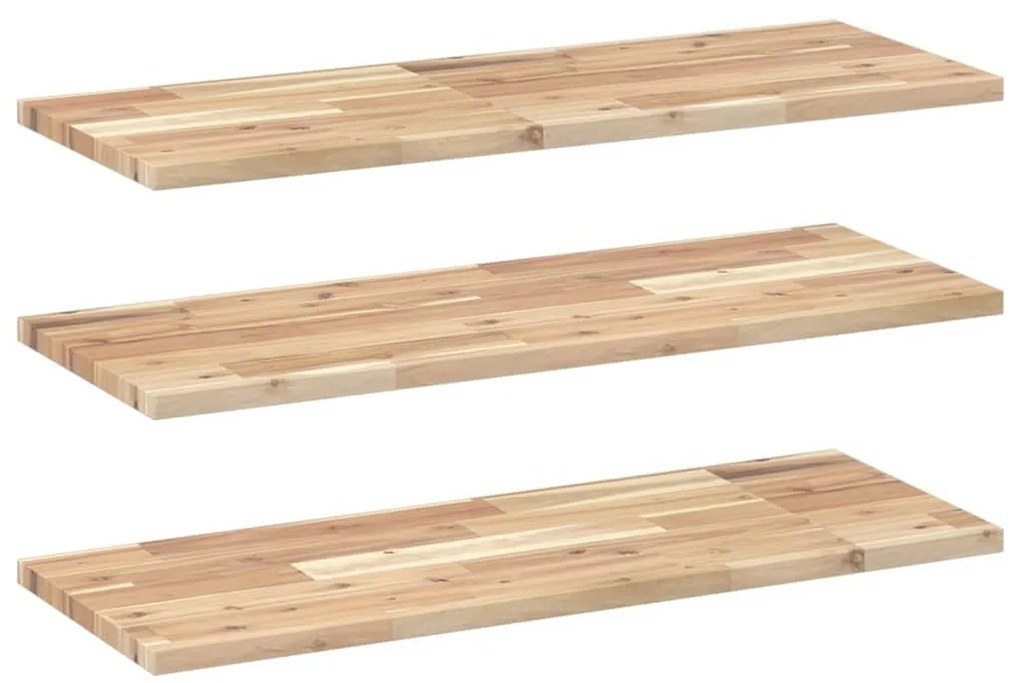 3 db kezeletlen tömör akácfa függőpolc 80 x 30 x 2 cm