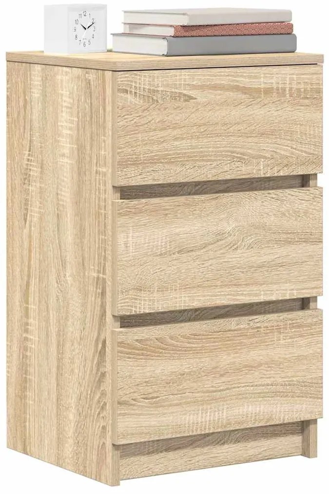 2 db sonoma tölgy éjjeliszekrények 3 fiókkal 39x35x65 cm