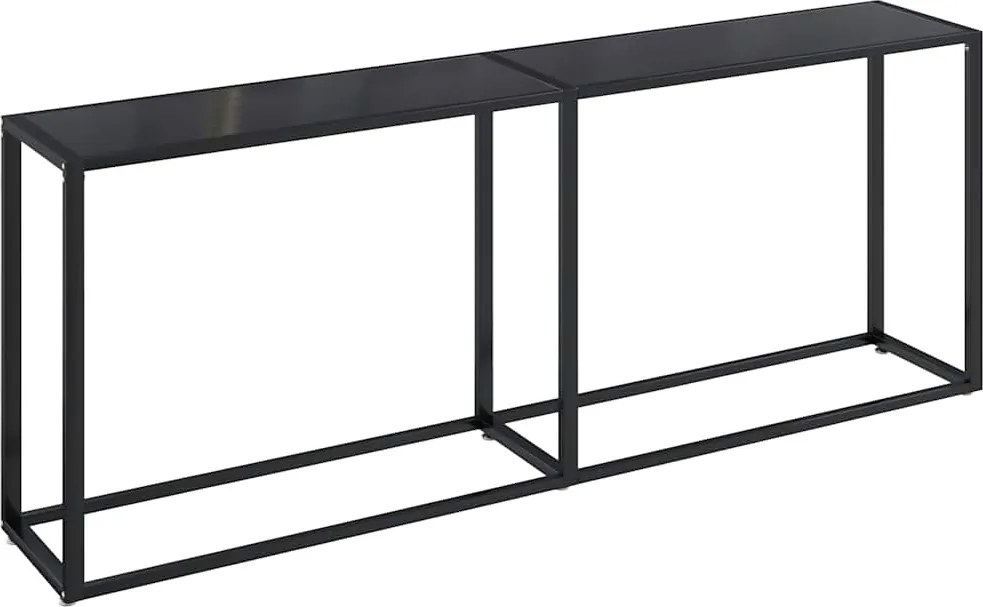 vidaXL fekete edzett üveg tálalóasztal 200 x 35 x 75,5 cm