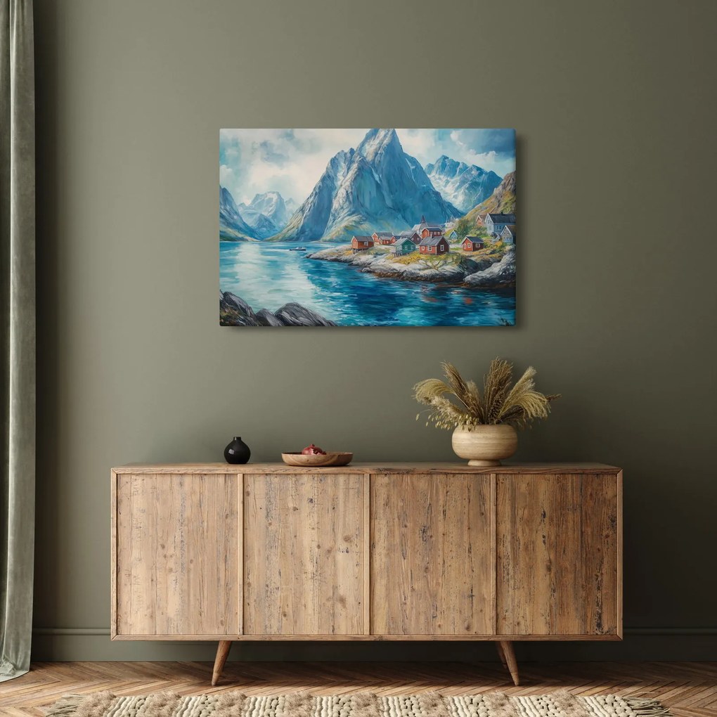 Kép - Norvég falu (90x60 cm)