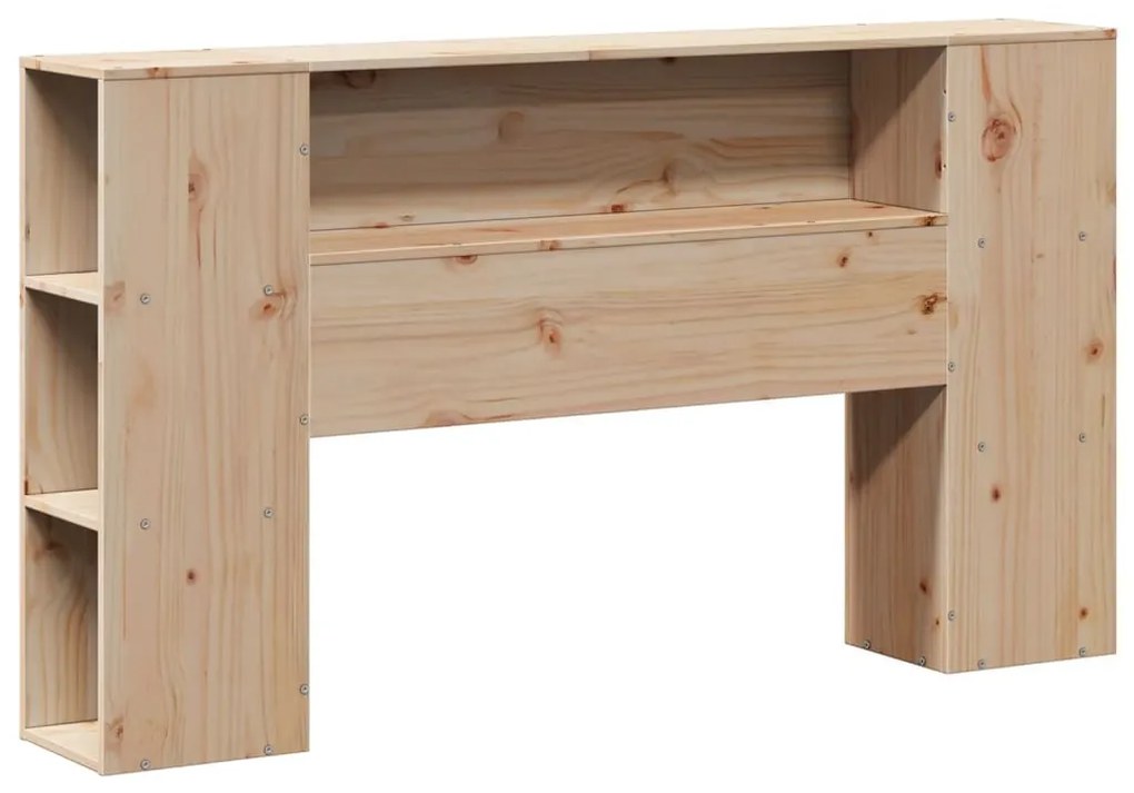 vidaXL tömör fa könyvespolcos ágy matrac nélkül 120 x 200 cm