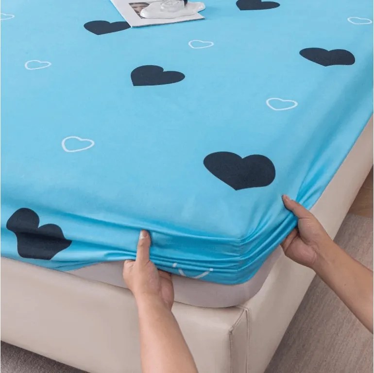 Mikroszálas gumis lepedő CORAZON kék 90x200 cm