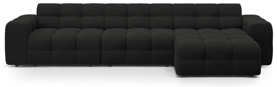 Fekete sarokkanapé (jobb oldali-heverő résszel) Kendal – Micadoni