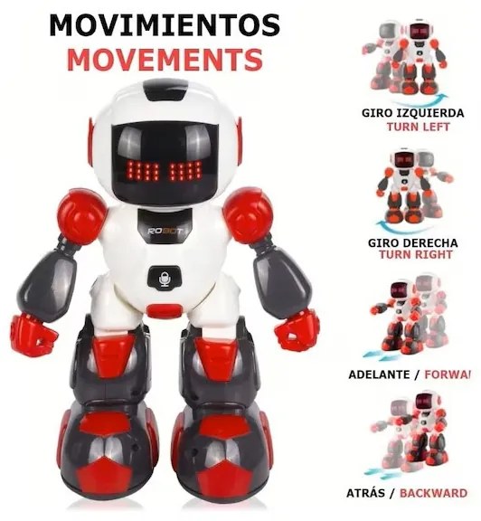 Új Fajta Buddy Táncos Robot Óra Távirányítóval Gesztus Vezérléssel fehér/piros, 27 cm