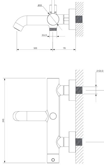 OMNIRES Y1230CR - Fürdőcsap Y fényezett króm