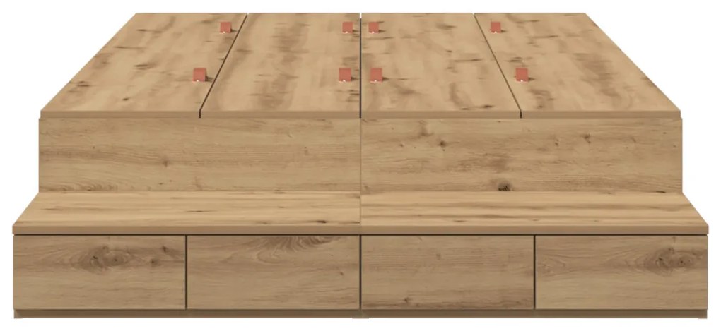 tároló ágykeret Kézműves tölgy 120x200 cm