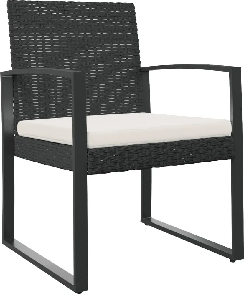 vidaXL 2 db fekete polyrattan kerti étkezőszék