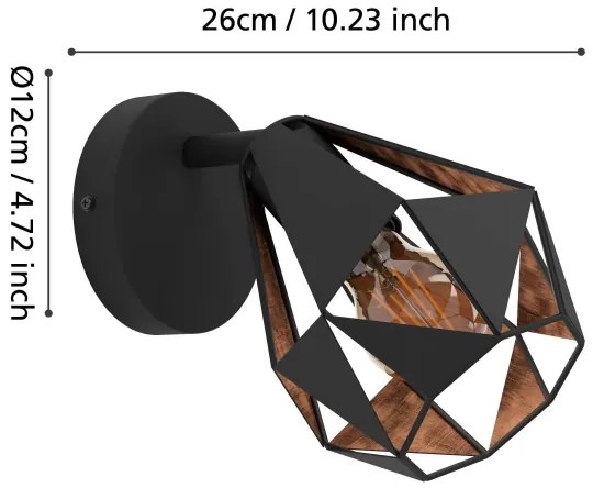 Eglo 43715 - Fali spotlámpa CARLTON 1xE27/40W/230V