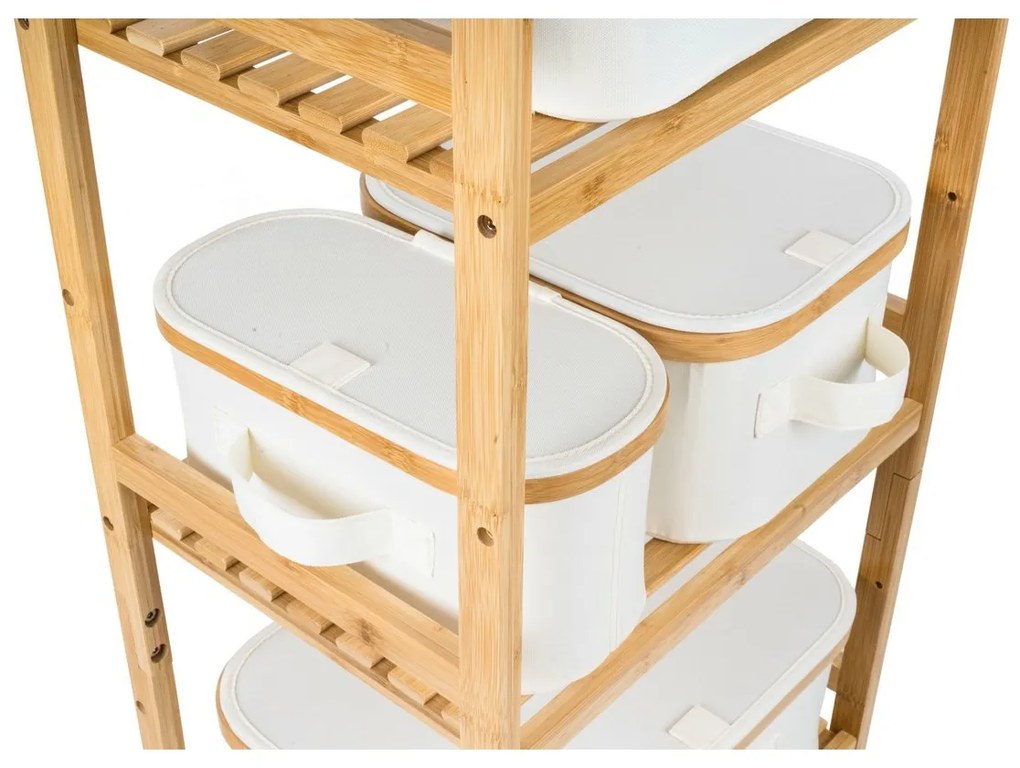 G21 tárolódoboz 24 x 30 x 15 cm, bambusz, fedéllel, bézs