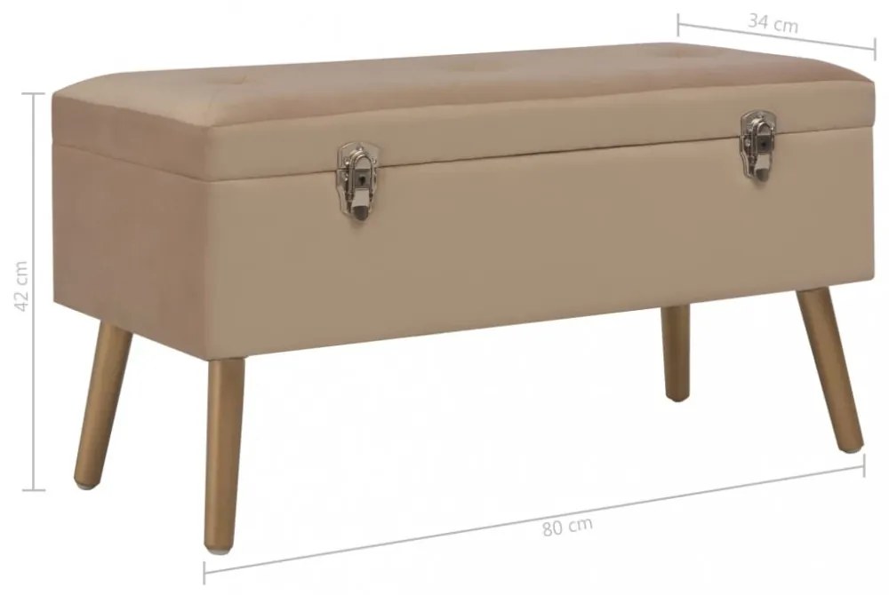 bézs bársonypad tárolórekesszel 80 cm