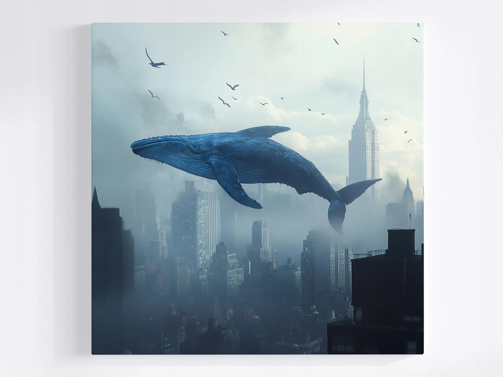 Vászonkép Canvas Szürrealizmus New York Város Bálna Álom 40x40