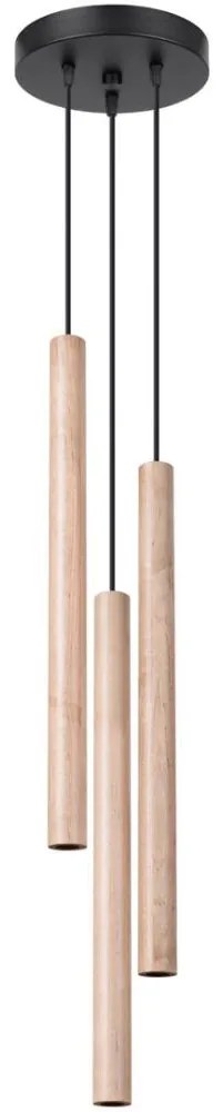 Sollux SL.1268 - Csillár zsinóron PASTELO 3xG9/8W/230V fa