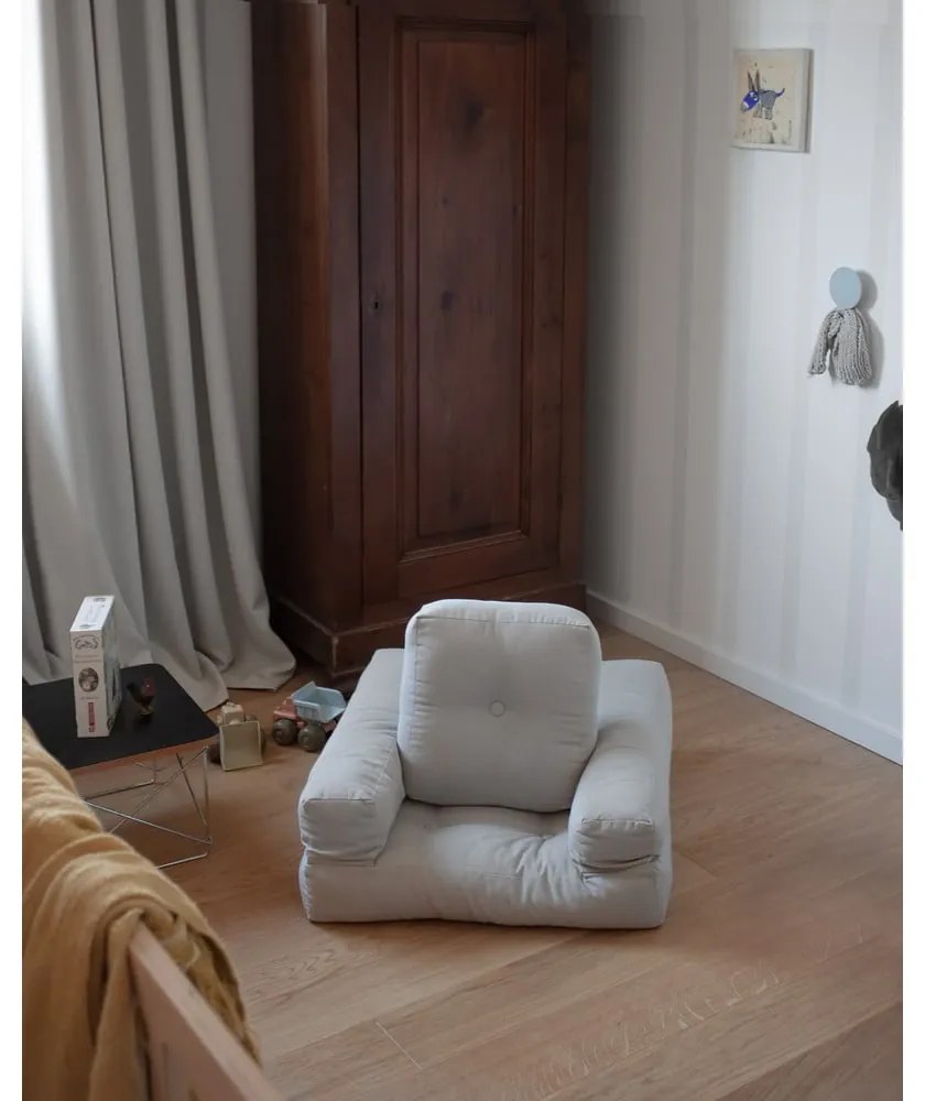 Mini Cube Dark Grey kinyitható gyerekfotel lábtartóval - Karup Design