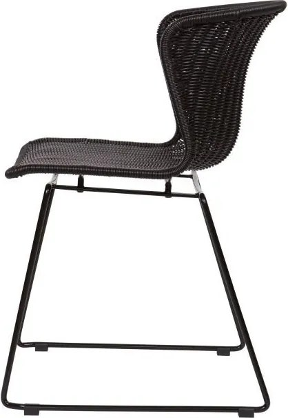 Fekete műrattan kerti szék szett 2 db-os Wings – WOOOD