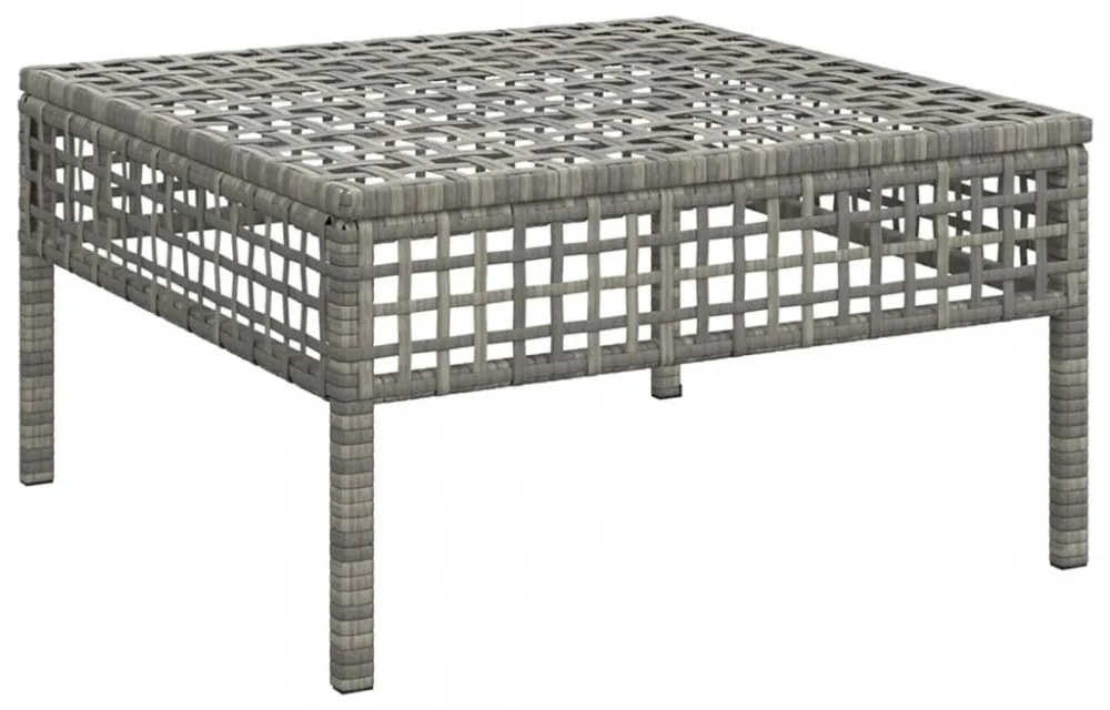 szürke polyrattan kerti lábtartó párnával