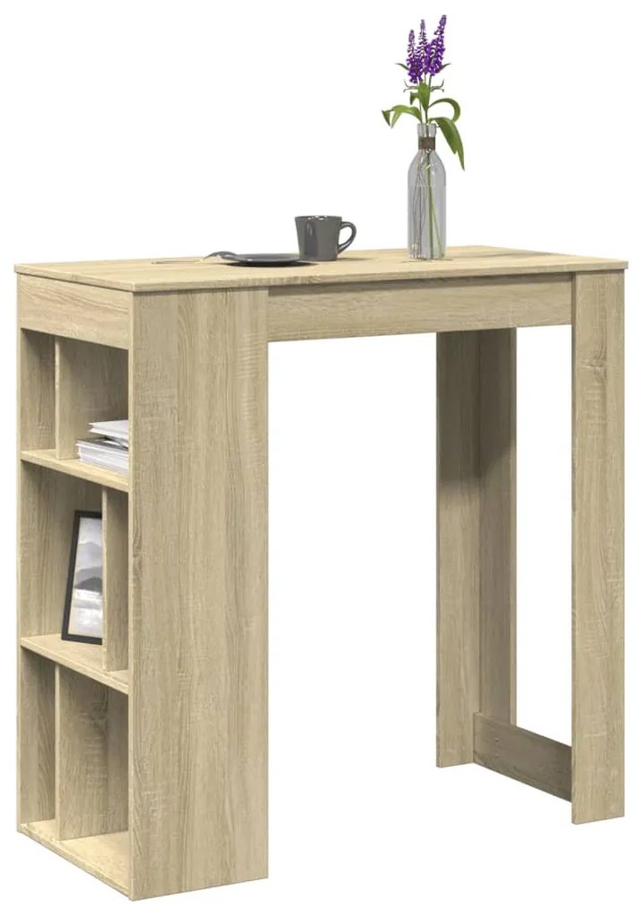 sonoma tölgy szerelt fa bárasztal tárolókkal 102x50x103,5 cm
