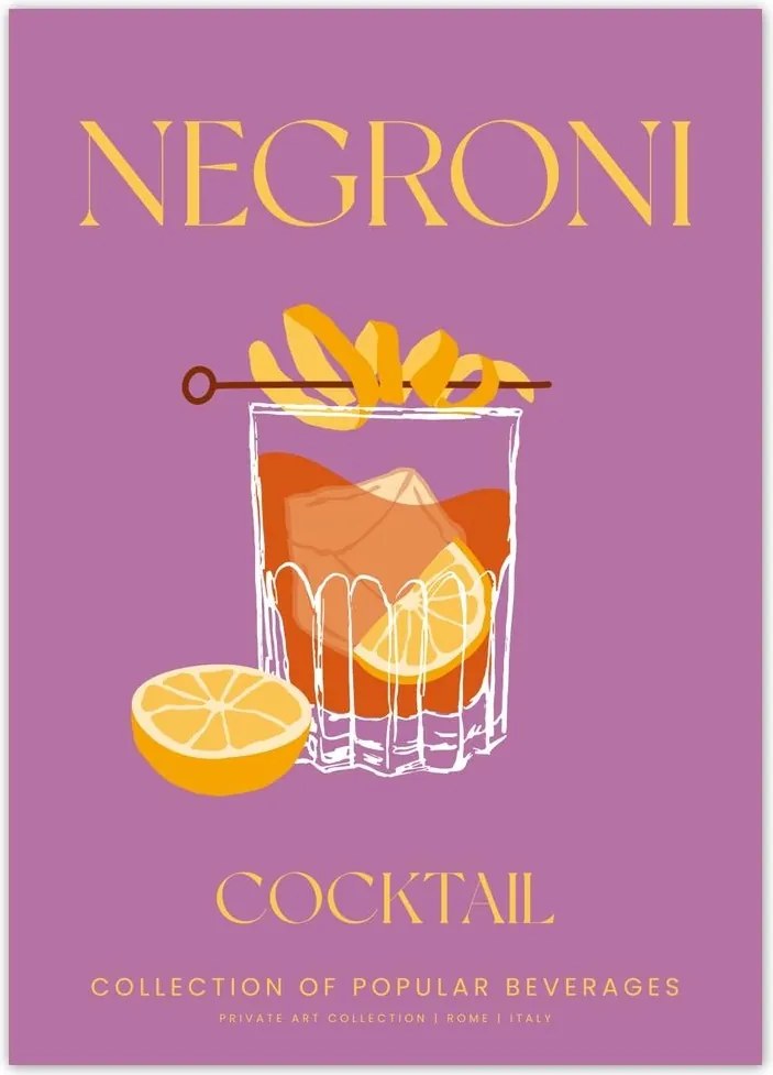 Poszterek 50x70 Negroni ital Alkoholos koktél