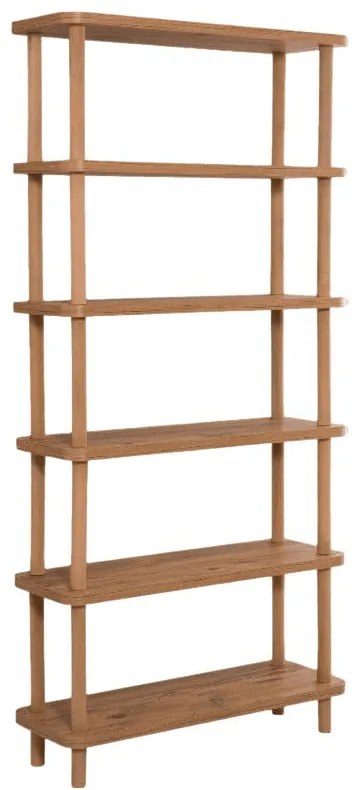 Natúr színű könyvespolc borovi fenyő dekorral 80x168,5 cm Step – Kalune Design