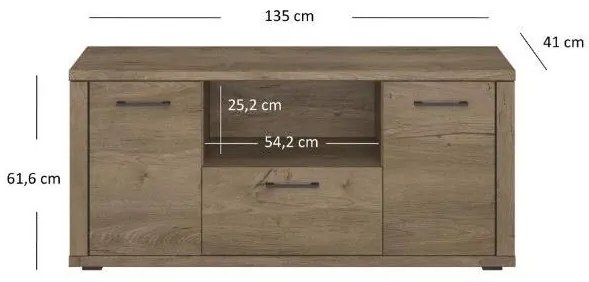 TV szekrény Clinecas (lefkas tölgy). 1116795